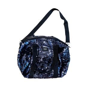 Vintage Y2K Victoria's Secret PINK Limited Edition Sequins Blue Duffel Bag